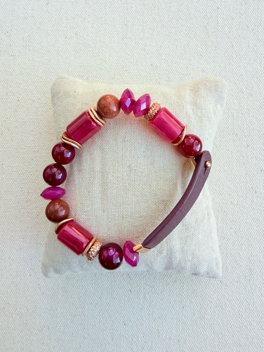 *Story Beads Bracelet Band* KEEP COLLECTIVE Retired Cranberry